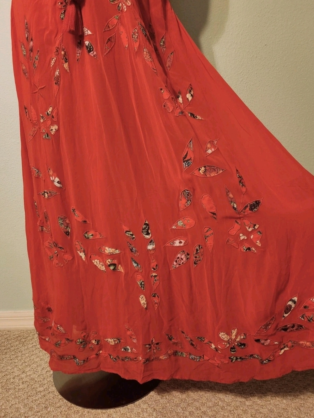Red Floral Tie-Front Maxi Dress Red/coral - Picture 5 of 8